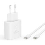 Techta chargeur rapide 25w usb c avec c�ble type - c 1m compatible honor magic 8 lite