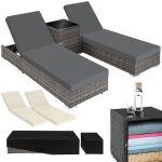 Bains de soleil - tectake - lot de 2 transats chaises longues en rotin de jardin design luxueux cadre ...