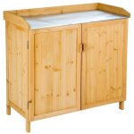 Rangement d'extrieur - tectake - armoire de jardin basse vita en bois avec intrieur compartiment 98 ...