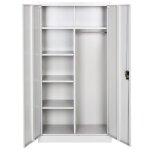 Armoire de bureau - tectake - armoire mtallique de bureau  6 compartiments et 1 tringle 90 cm x 40 ...