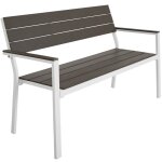 Banc d'exterieur - tectake - banc de jardin line 2 places en aluminium aspect bois 128 x 59 x 88cm - ...