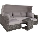 Canapé de jardin - tectake - salon lounge d'extérieur saint marin modulable en rotin 5 places avec toit ... Canapé de jardin - tectake - salon lounge d'extérieur saint marin modulable en rotin 5 places avec toit ...