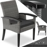 Chaise de jardin - tectake - chaise en rotin rosarno avec accoudoirs et pieds en bois tressage à l'aspect ... Chaise de jardin - tectake - chaise en rotin rosarno avec accoudoirs et pieds en bois tressage à l'aspect ...