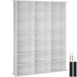 Meuble range cd - tectake - tagre dvd cd stevie avec etagres rglables et amovibles 21 compartiments ...