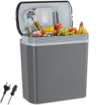 Tectake - glaci�re �lectrique r�frig�rante et chauffante poign�e de transport 20l - gris - 40 x 235 x ...