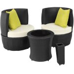Salon de jardin - tectake - ensemble dtente d'extrieur nice 2 personnes en rsine avec 2 fauteuils ...