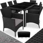 Salon de jardin - tectake - ensemble d�tente repas d'ext�rieur almansa 8 personnes r�sistant aux intemp�ries ...