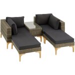 Salon de jardin - tectake - fauteuils lounge d'extrieur bellaria modulables en canap ou transats en ...