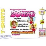 Tee - shirt certif anniversaire pour femmes - la main au panier - age: 20 ans - taille unique - feutre ...