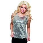 Tee shirt debardeur disco argent taille m