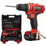Perceuse visseuse sans fil - teeno - 21v - 1 batterie - 2 vitesses - 21 accessoires