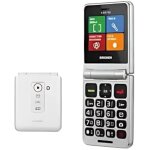 Tlphone cellulaire senior - brondi - flipper - double sim - 3 boutons daccs rapide - blanc