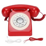 T�l�phone filaire r�tro classique ancien t�l�phone fixe filaire pour bureau caf� bar d�coration rouge ...