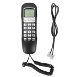 T�l�phone fixe filaire avec �cran lcd compact recomposable finition noire pour t�l�phonie domestique ...