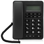 T�l�phone fixe filaire mains libres afficheur appelant r�veil 16 sonneries bureau maison noir multifonction ...