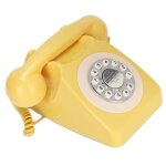 T�l�phone fixe filaire r�tro classique en jaune style vintage pour t�l�phonie domestique et d�coration ...