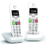 Tlphone fixe sans fil - gigaset - e290 duo blanc - grand cran - larges touches - audio boost