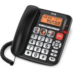 T�l�phone fixe senior - svatv - grandes touches - sonnerie 97db - �cran r�tro - �clair� - amplificateur ...
