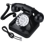 Tlphone fixe vintage - wx - 3011 - noir - tlphone filaire - multifonction en plastique