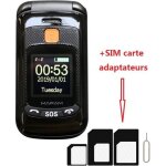 Téléphone senior à clapet - double écran lcd - sonnerie ultra forte - bouton sos - noir Téléphone senior à clapet - double écran lcd - sonnerie ultra forte - bouton sos - noir