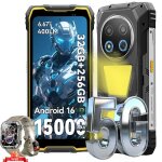 T�l�phone portable incassable blackview rock 2 pro 5g smartphone android 1632go + 256go15000mah jauneavec ...