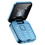 Tlphone portable pliable avec double sim radio fm batterie 1000mah bleu