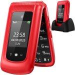 T�l�phone portable senior clapet uleway dual lcd 24 / 14 - grandes touches bouton sos