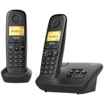 Tlphone sans fil gigaset a270a duo avec systme de rpondeur et id dappelant noir + combin supplmentaire ...