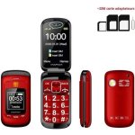 Téléphone senior à clapet - double écran lcd - sonnerie ultra forte - bouton sos - rouge Téléphone senior à clapet - double écran lcd - sonnerie ultra forte - bouton sos - rouge