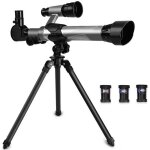 Tlescope enfant - jouet ducatif - noir argent - oculaires 20x / 30x / 40x