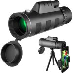 Tlescope monoculaire 12x50 hd - a178 - noir - vision nocturne - tanche et anti - bue