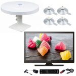 Pack antarion tv led 18. 5 47cm t�l�viseur hd 12v + antenne tnt camping car + 4 ventouses