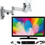 Pack antarion tv led 21. 5 54cm full hd 12v camping - car + support tv double bras