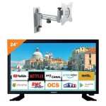 Pack antarion tv led 23. 6 60cm tlviseur smart connect androd 11. 0 12v + support tv 180 charge m ...