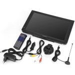 Tlviseur portable 12 pouces dvb - t - t2 - hen - noir - tv lcd rtro - claire par led - 1080p