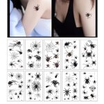 Temporaire tatouages10 feuilles tatouages daraignes effrayantes autocollanttatouages temporaire de halloweenp ...