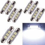 Tempsa 10x led ampoule voiture lampe dome feston 36mm 3w 3 smd 5050 blanc navette plaque feux