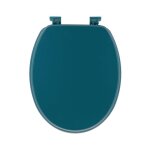 Abattant wc en bois 18 pouces - attaches plastiques - tendance - bleu tahitien