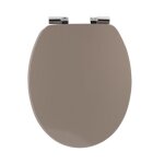 Tendance abattant wc mdf 18 pouces taupe - fermeture avec frein de chute attaches abs chrom�