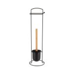 Brosse et derouleur papier wc metal - noir bambou - tendance