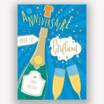 Tendances editions - carte maxi traditionnelle 36 cm x 26 cm ? un anniversaire p�tillant - 25194