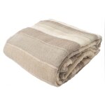 Tendance perso - plaid jet� de canap� / jet� de lit tiss� - akola - 125x150 cm - ecru - 100% coton - ...