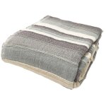 Tendance perso - plaid jet� de canap� / jet� de lit tiss� - akola - 125x150 cm - gris - 100% coton - ...