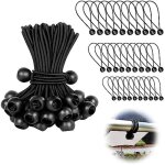 Tendeur �lastique pour b�che - 60 pi�ces elastique pour bache - caoutchouc de haute qualit� - blanc