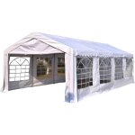 Outsunny - tente de r�ception - pe acier galvanis� - 800x400x280m - blanc
