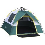 Tente camping 3 personnes outsunny d�me imperm�able 1000mm polyester l�ger ventil�e randonn�e voyage ...