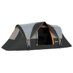 Tente de camping familiale - outsunny 5 - 6 pers. - imperm�able l�g�re ventil�e facile � monter - porte ...
