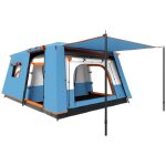 Tente de camping - outsunny - pour 4 - 5 personnes - imperm�able - portes + fen�tres - sac de transport ...