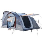Tente familiale tunnel 5 personnes - skandika egersund 5 sleeper protect - tapis de sol cousu cabine ...