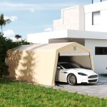 Tente garage carport dim. 62l x 33l x 24h m acier galvanis� robuste pe haute densit� 150 g / m� imperm�able ...